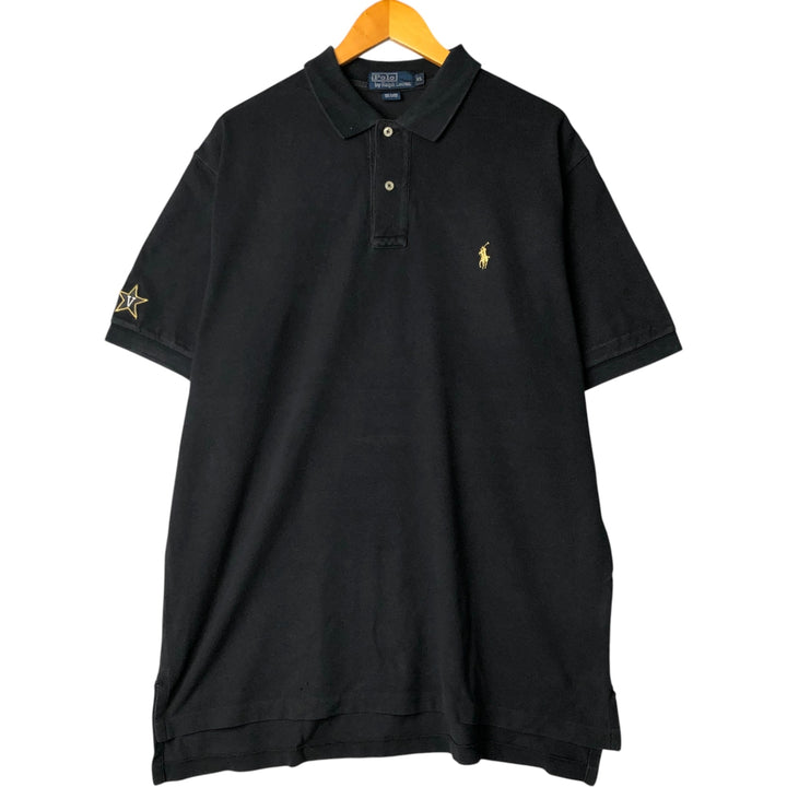 Ralph Lauren POLO by Ralph Lauren short sleeve polo shirt, men's XL size cotton black type Vintage Second Hand