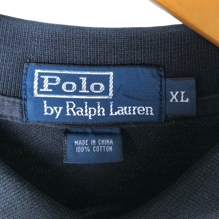 Ralph Lauren POLO by Ralph Lauren short sleeve polo shirt, men's XL size cotton black type Vintage Second Hand