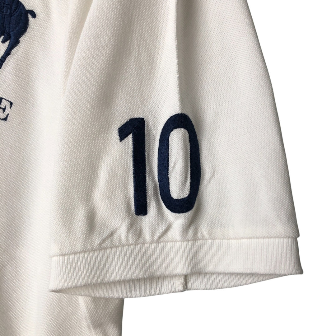 Ralph Lauren POLO by Ralph Lauren Big Pony Vancouver 2010 Olympics Short Sleeve Polo Shirt, Men's Size XL cotton pale white type Vintage Second Hand