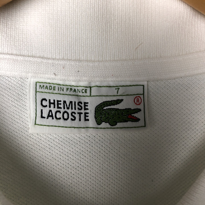 Vintage 1980'S Lacoste short-sleeved polo shirt, Made in France, Size 7, Men's XXL cotton white type Vintage Second Hand