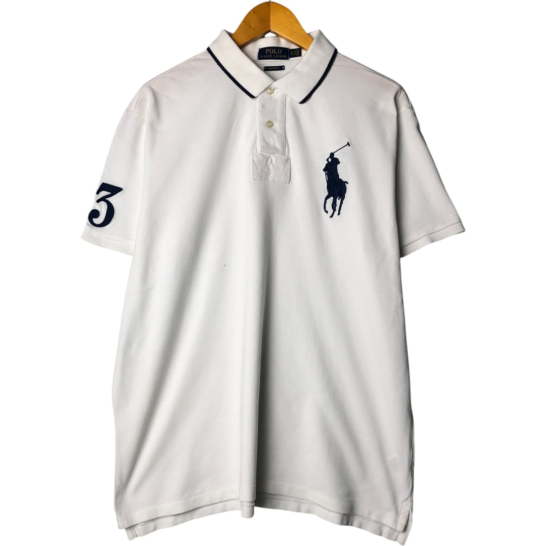 Ralph Lauren POLO RALPH LAUREN CUSTOM FIT Big Pony Short Sleeve Polo Shirt Men's XL cotton white type Vintage Second Hand