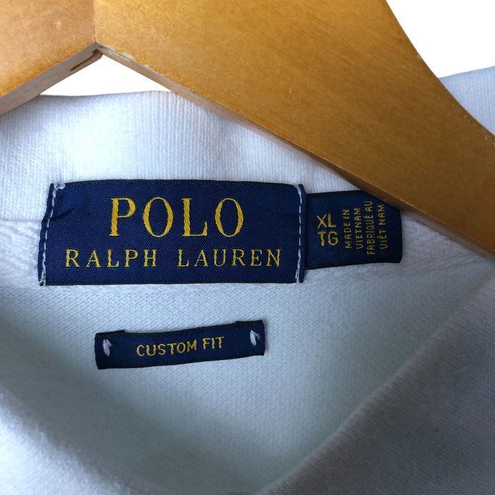 Ralph Lauren POLO RALPH LAUREN CUSTOM FIT Big Pony Short Sleeve Polo Shirt Men's XL cotton white type Vintage Second Hand