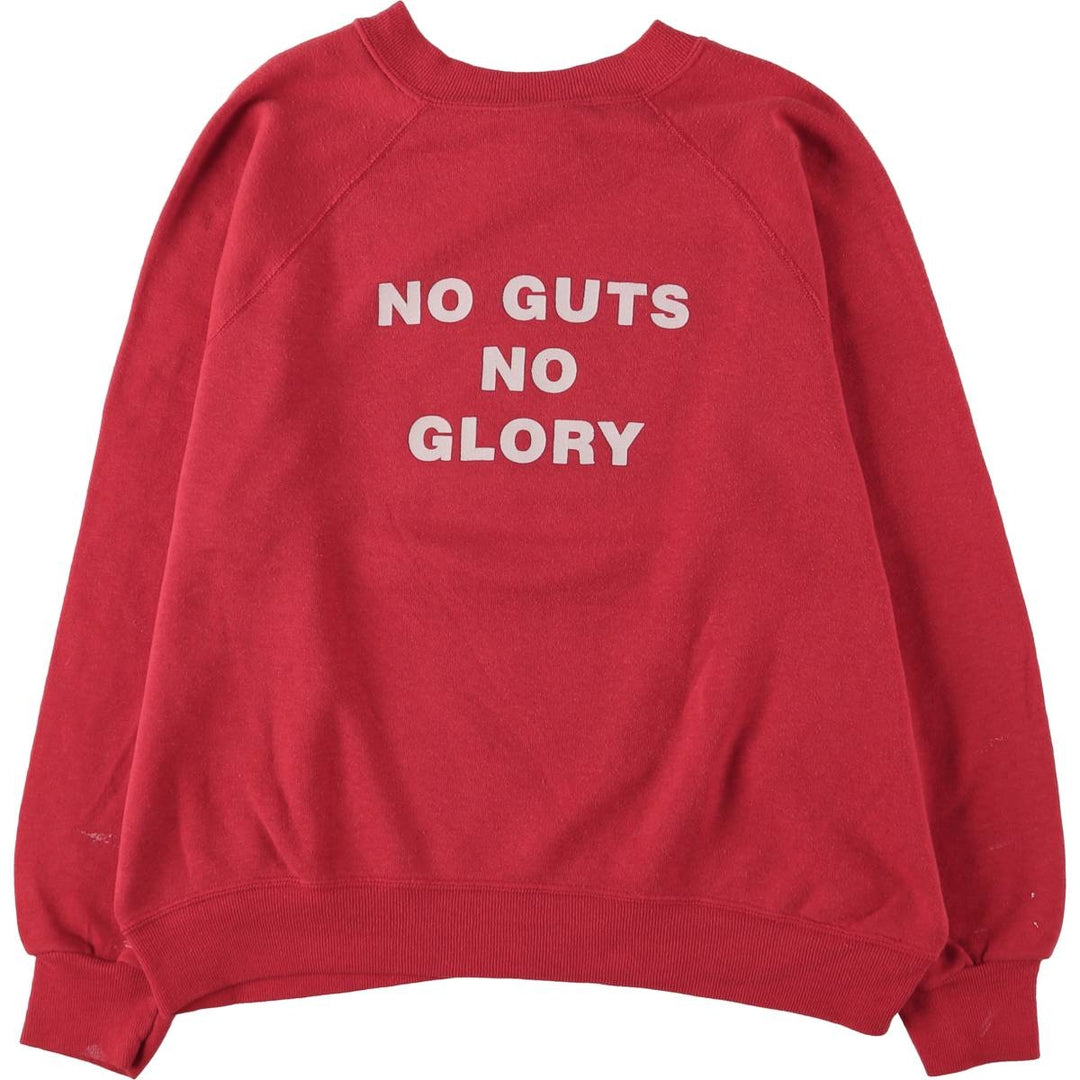 Vintage 1980'S BASSETT-WALKER message print sweatshirt, made in the USA, men's size XL cotton red type Vintage Second Hand