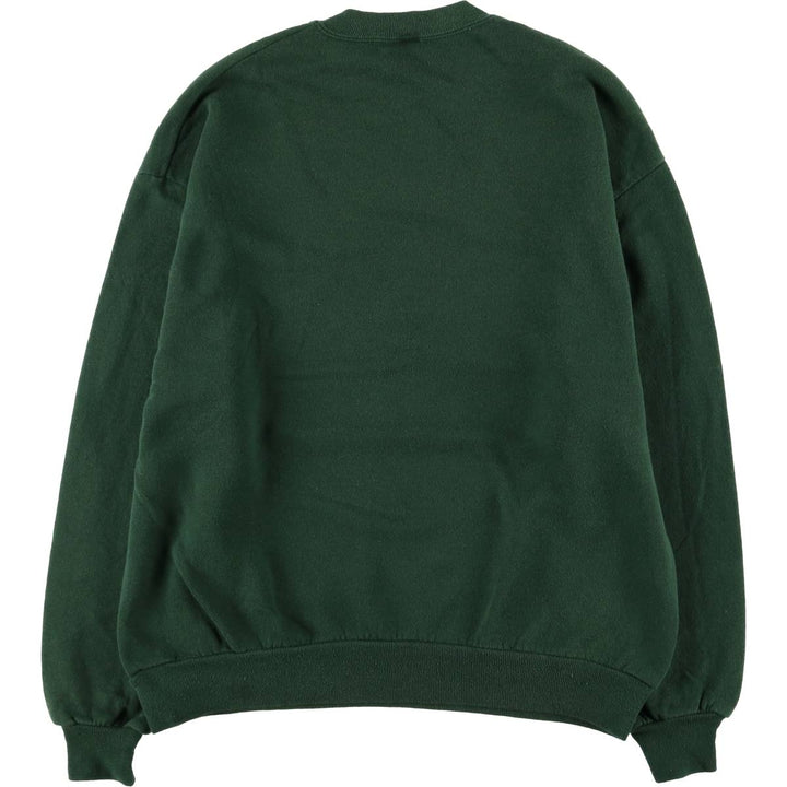Vintage 90'S Jerzees printed sweatshirt, made in the USA, size L, men's cotton Green type dark green Vintage Second Hand