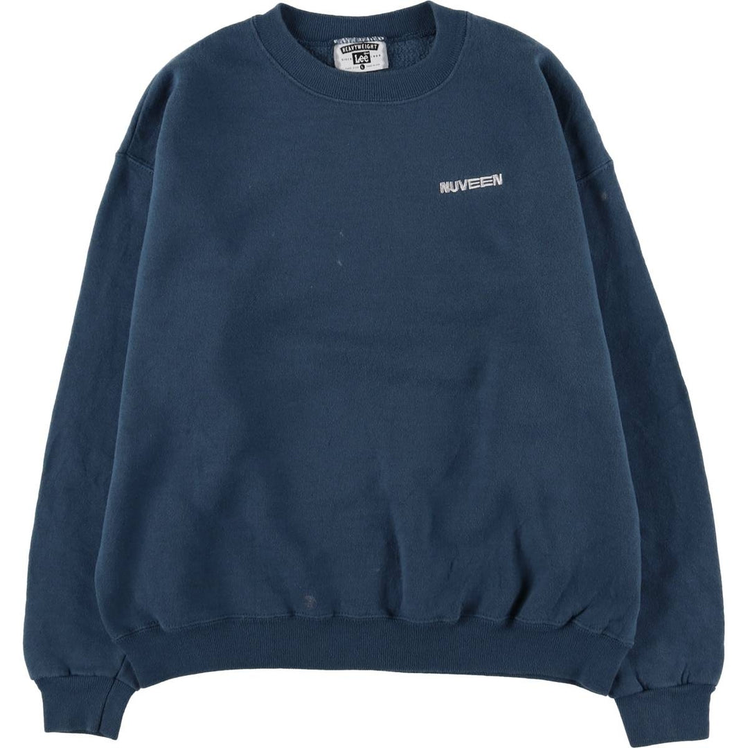 Vintage Lee Heavyweight One-Point Logo Sweatshirt from the 1990s, Made in USA, Men's Size L cotton blue type Vintage Second Hand