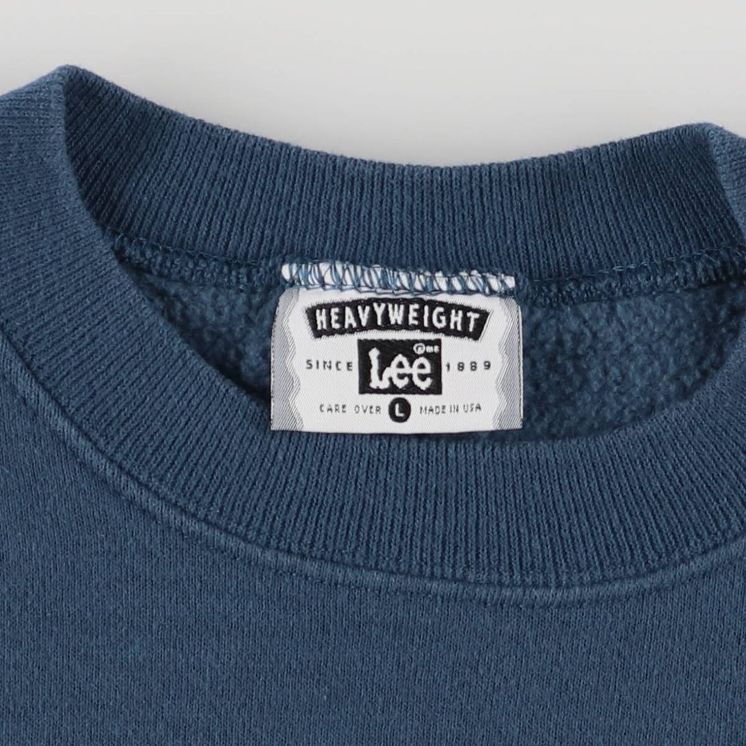 Vintage Lee Heavyweight One-Point Logo Sweatshirt from the 1990s, Made in USA, Men's Size L cotton blue type Vintage Second Hand