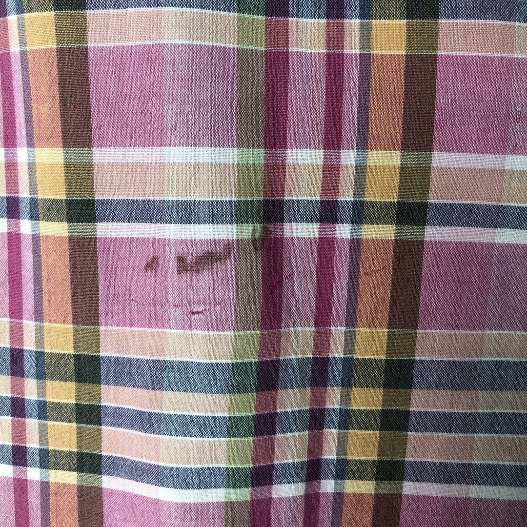 Ralph Lauren BLAKE short sleeve button down check shirt, men's size L cotton Purple type red-purple Vintage Second Hand