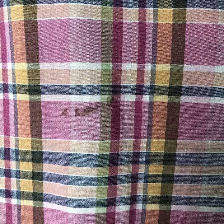 Ralph Lauren BLAKE short sleeve button down check shirt, men's size L cotton Purple type red-purple Vintage Second Hand