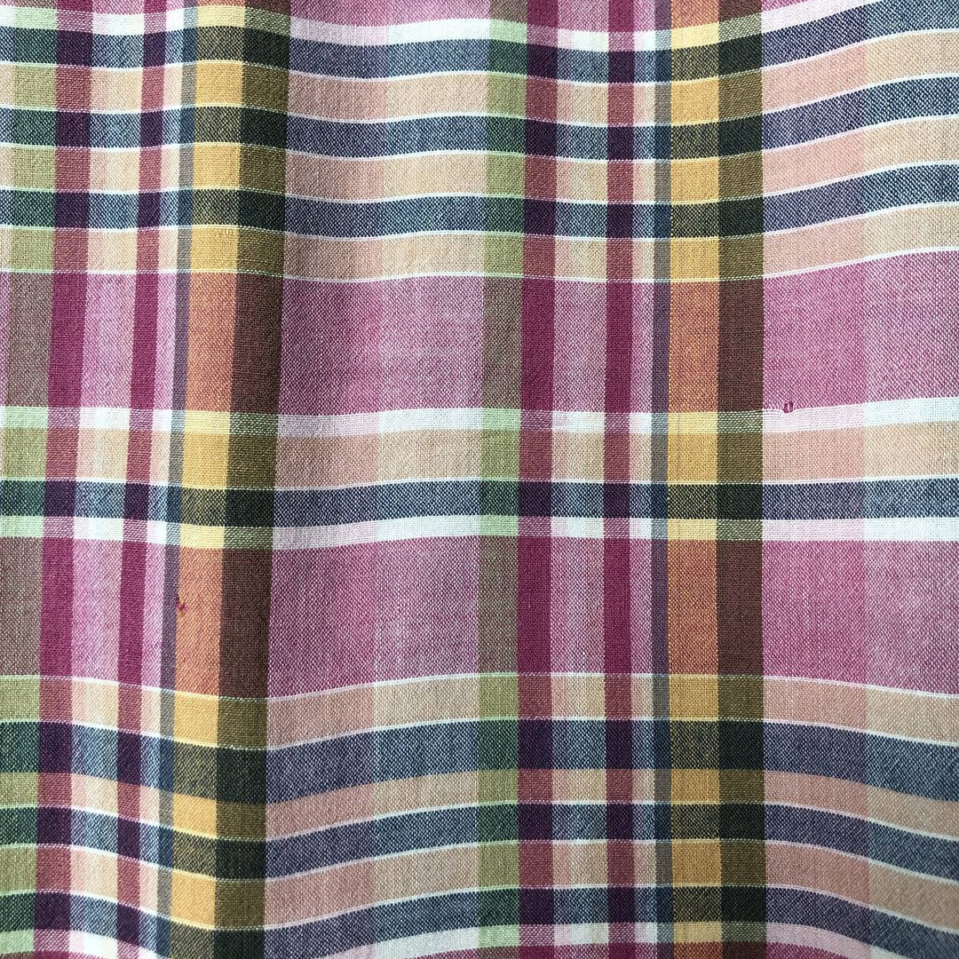 Ralph Lauren BLAKE short sleeve button down check shirt, men's size L cotton Purple type red-purple Vintage Second Hand