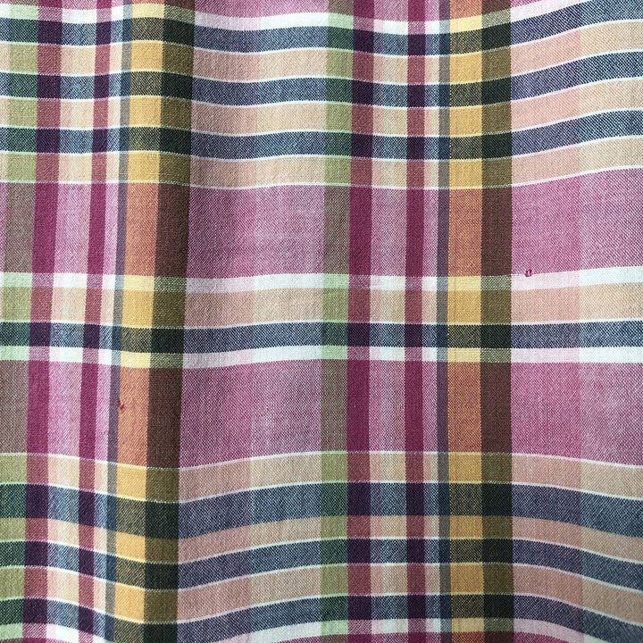 Ralph Lauren BLAKE short sleeve button down check shirt, men's size L cotton Purple type red-purple Vintage Second Hand