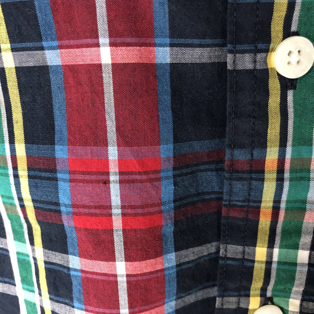 Ralph Lauren CHAPS short sleeve button down check shirt men's size L cotton navy blue type Vintage Second Hand
