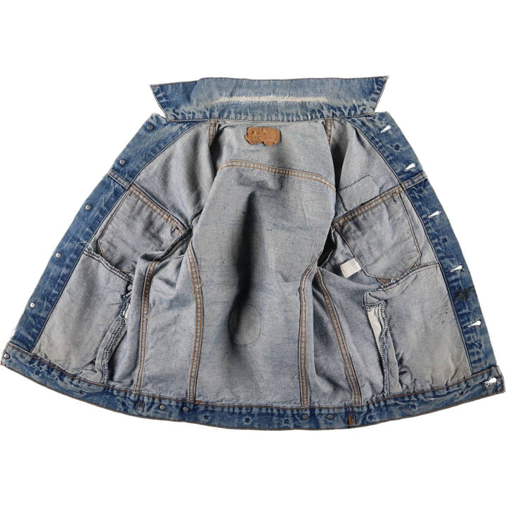 1980'S Levi's 70506-0216 Stars and Stripes Iron Maiden Custom Denim Jacket, Made in USA, Men's Size Small unclear blue type Vintage Second Hand