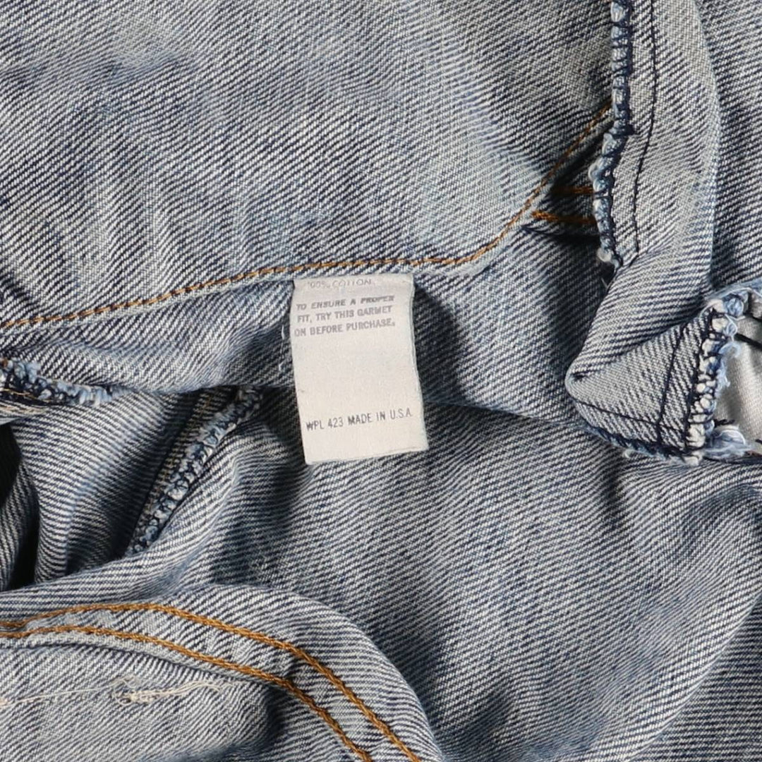 1980'S Levi's 70506-0216 Stars and Stripes Iron Maiden Custom Denim Jacket, Made in USA, Men's Size Small unclear blue type Vintage Second Hand