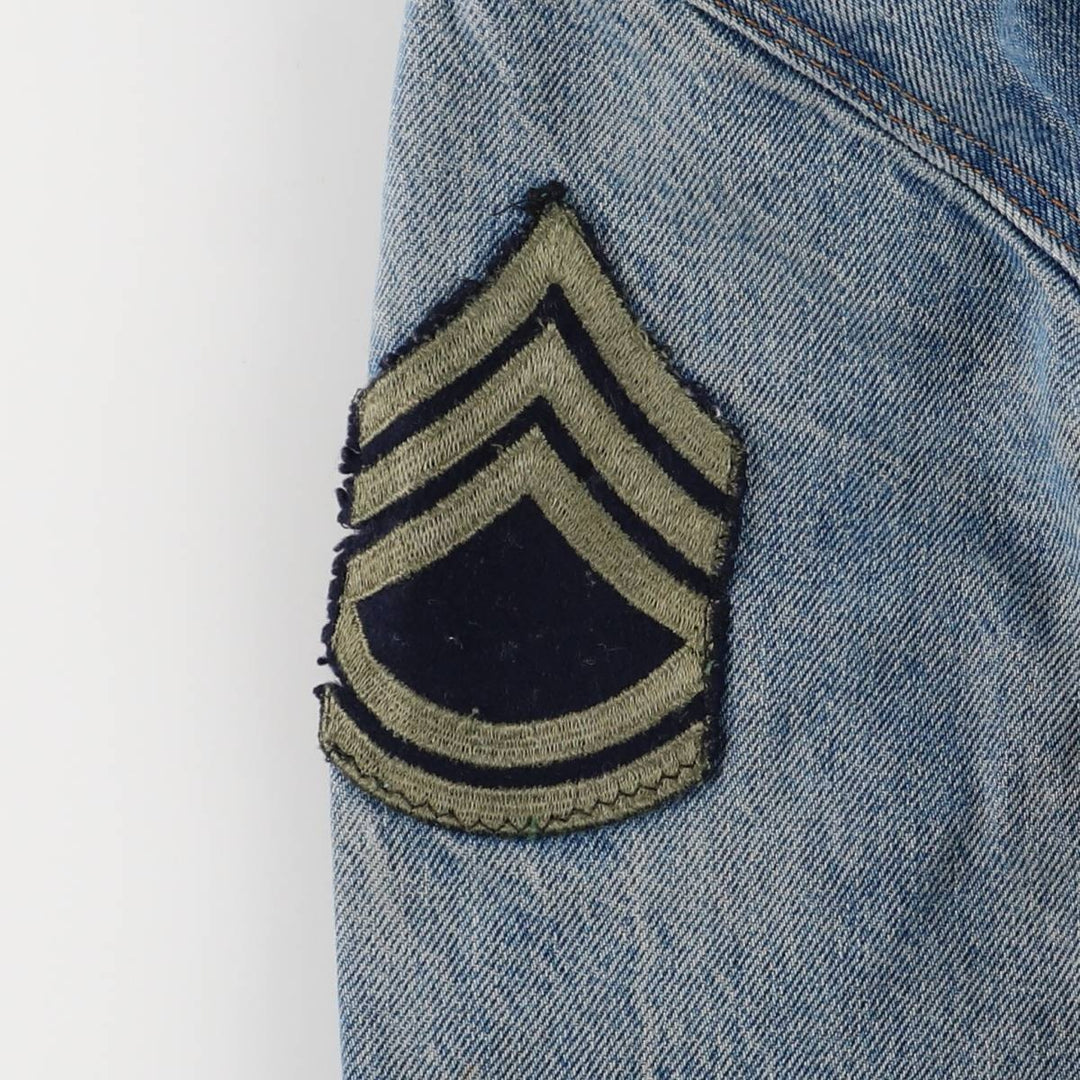 1980'S Levi's 70506-0216 Stars and Stripes Iron Maiden Custom Denim Jacket, Made in USA, Men's Size Small unclear blue type Vintage Second Hand