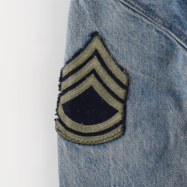 1980'S Levi's 70506-0216 Stars and Stripes Iron Maiden Custom Denim Jacket, Made in USA, Men's Size Small unclear blue type Vintage Second Hand