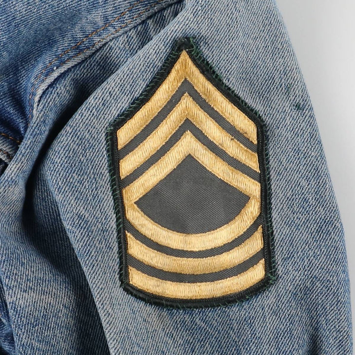 1980'S Levi's 70506-0216 Stars and Stripes Iron Maiden Custom Denim Jacket, Made in USA, Men's Size Small unclear blue type Vintage Second Hand