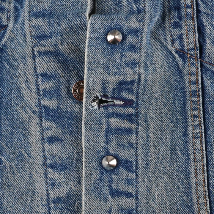 1980'S Levi's 70506-0216 Stars and Stripes Iron Maiden Custom Denim Jacket, Made in USA, Men's Size Small unclear blue type Vintage Second Hand