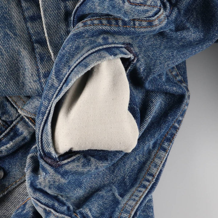 1980'S Levi's 70506-0216 Stars and Stripes Iron Maiden Custom Denim Jacket, Made in USA, Men's Size Small unclear blue type Vintage Second Hand