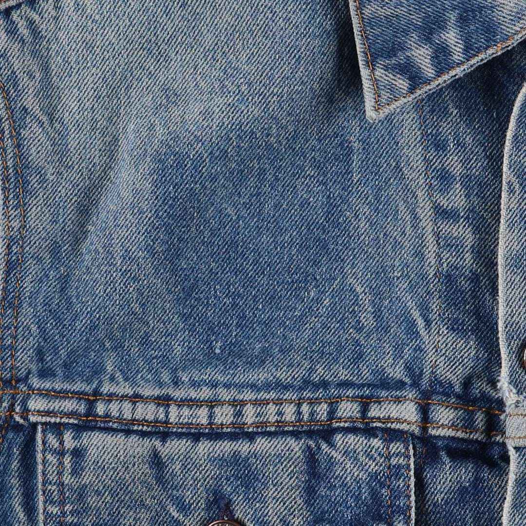 1980'S Levi's 70506-0216 Stars and Stripes Iron Maiden Custom Denim Jacket, Made in USA, Men's Size Small unclear blue type Vintage Second Hand