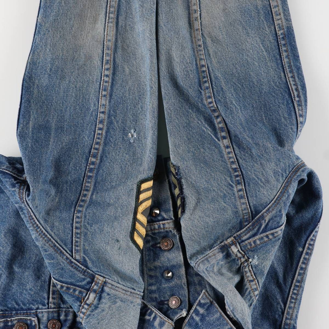 1980'S Levi's 70506-0216 Stars and Stripes Iron Maiden Custom Denim Jacket, Made in USA, Men's Size Small unclear blue type Vintage Second Hand