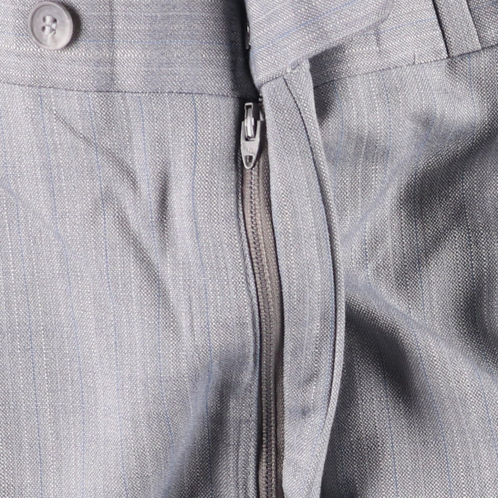 HENRY GRETHEL Striped Pattern Two-Pleated Slacks, Men's, Size W35, Vintage unclear gray type Vintage Second Hand