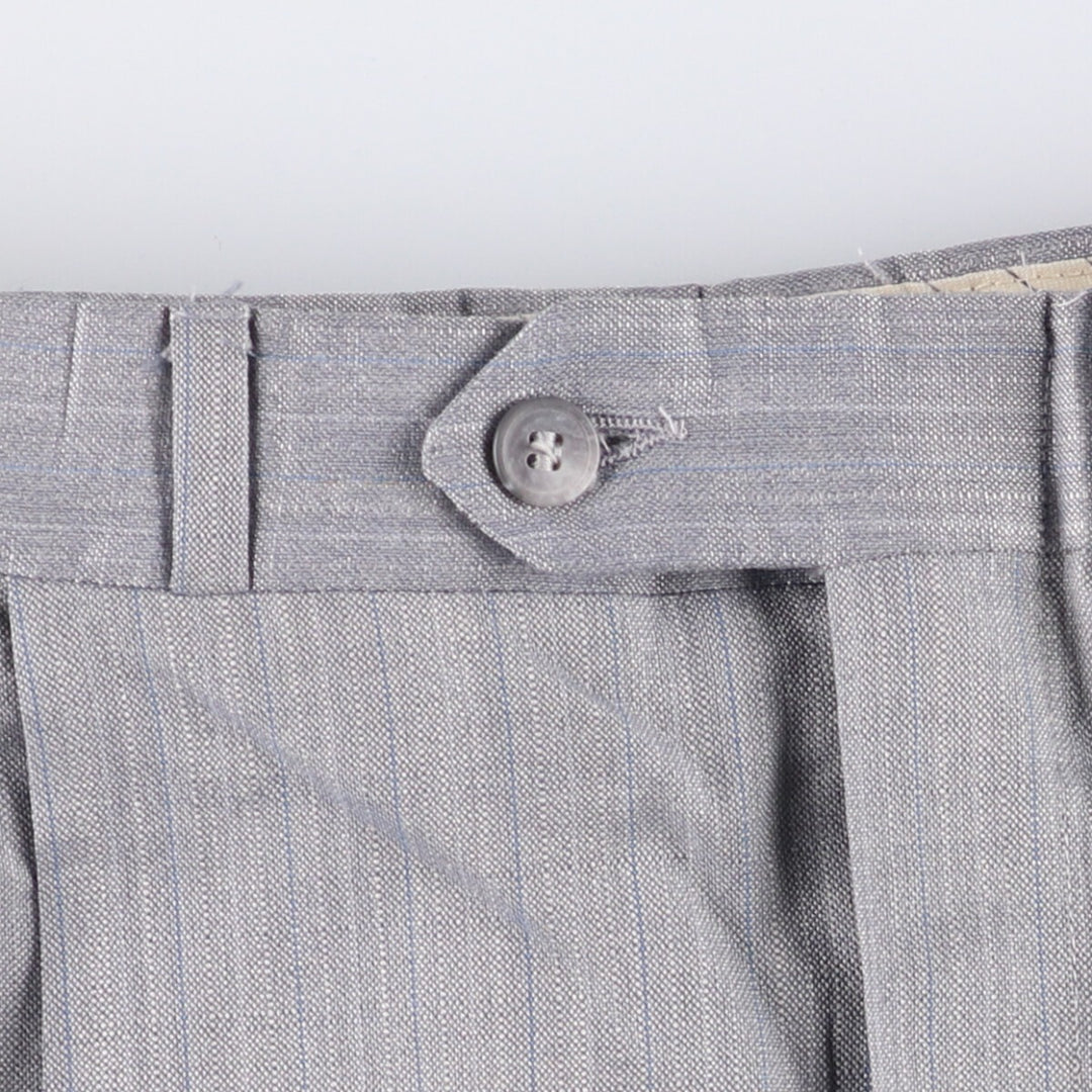 HENRY GRETHEL Striped Pattern Two-Pleated Slacks, Men's, Size W35, Vintage unclear gray type Vintage Second Hand