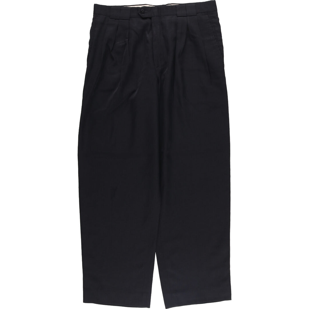 Bachrach Three-Tuck Slacks, Made in USA, Men's, Size W35 unclear black type Vintage Second Hand