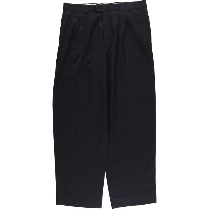 Bachrach Three-Tuck Slacks, Made in USA, Men's, Size W35 unclear black type Vintage Second Hand