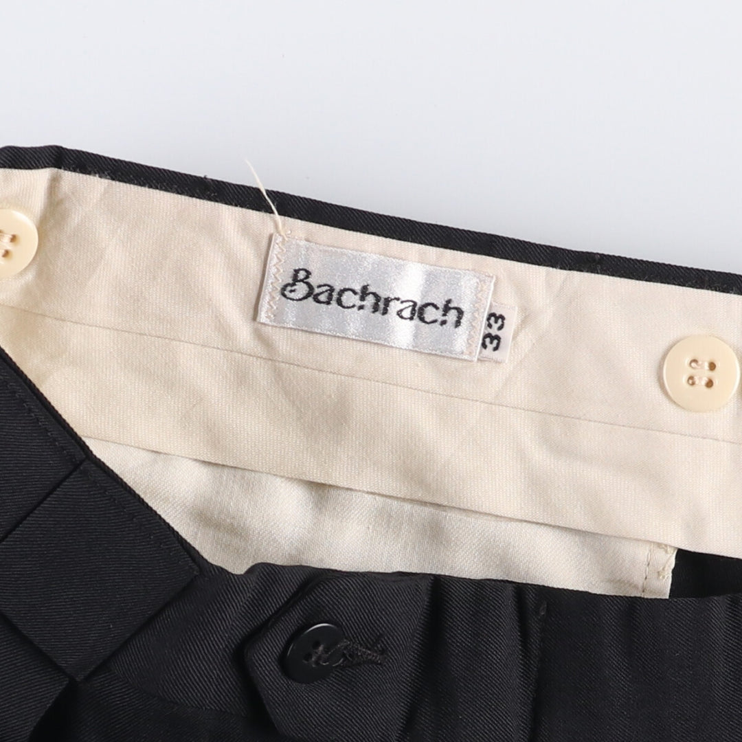 Bachrach Three-Tuck Slacks, Made in USA, Men's, Size W35 unclear black type Vintage Second Hand