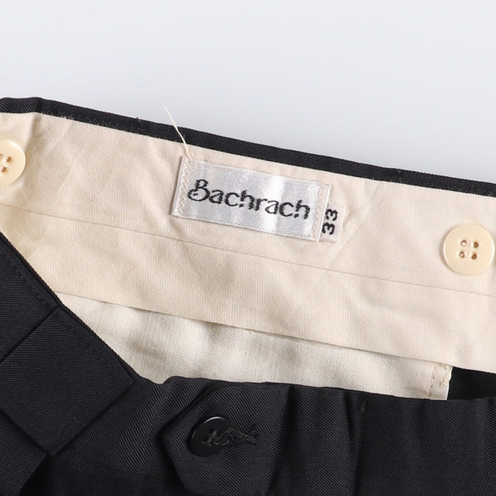 Bachrach Three-Tuck Slacks, Made in USA, Men's, Size W35 unclear black type Vintage Second Hand