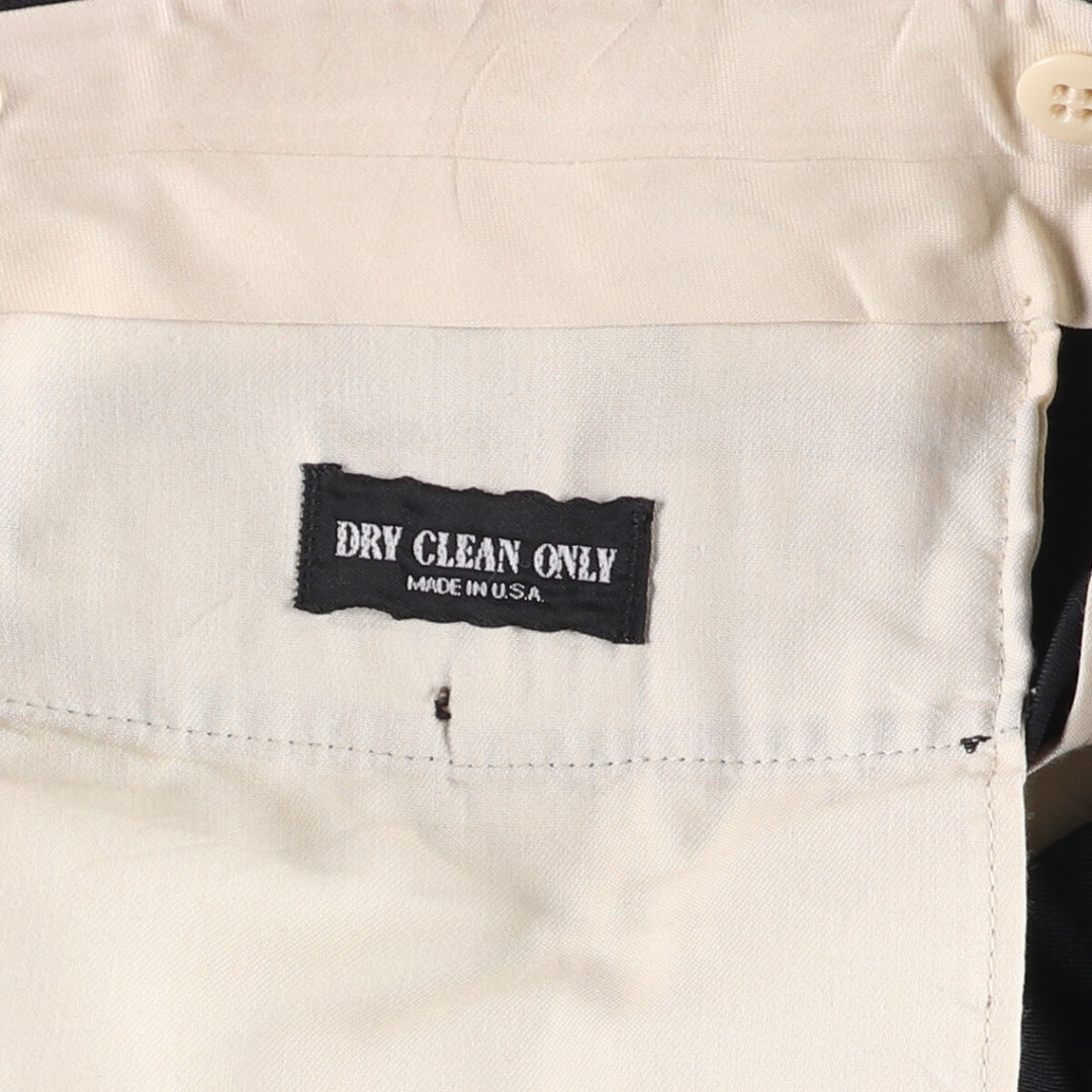 Bachrach Three-Tuck Slacks, Made in USA, Men's, Size W35 unclear black type Vintage Second Hand