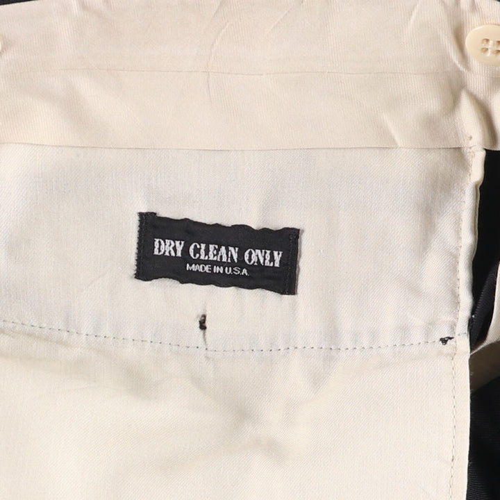 Bachrach Three-Tuck Slacks, Made in USA, Men's, Size W35 unclear black type Vintage Second Hand