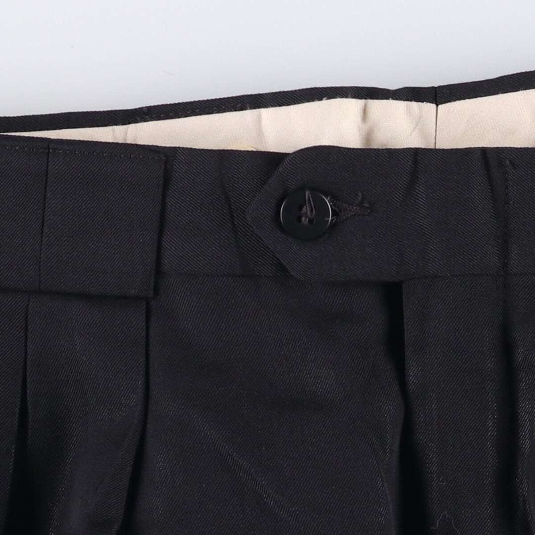 Bachrach Three-Tuck Slacks, Made in USA, Men's, Size W35 unclear black type Vintage Second Hand