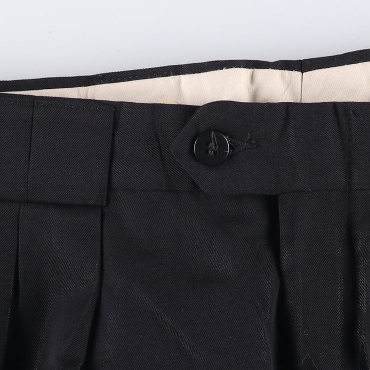 Bachrach Three-Tuck Slacks, Made in USA, Men's, Size W35 unclear black type Vintage Second Hand
