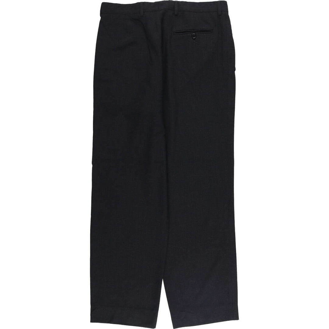 One-tuck slacks pants for men, equivalent to W34 unclear black type Vintage Second Hand