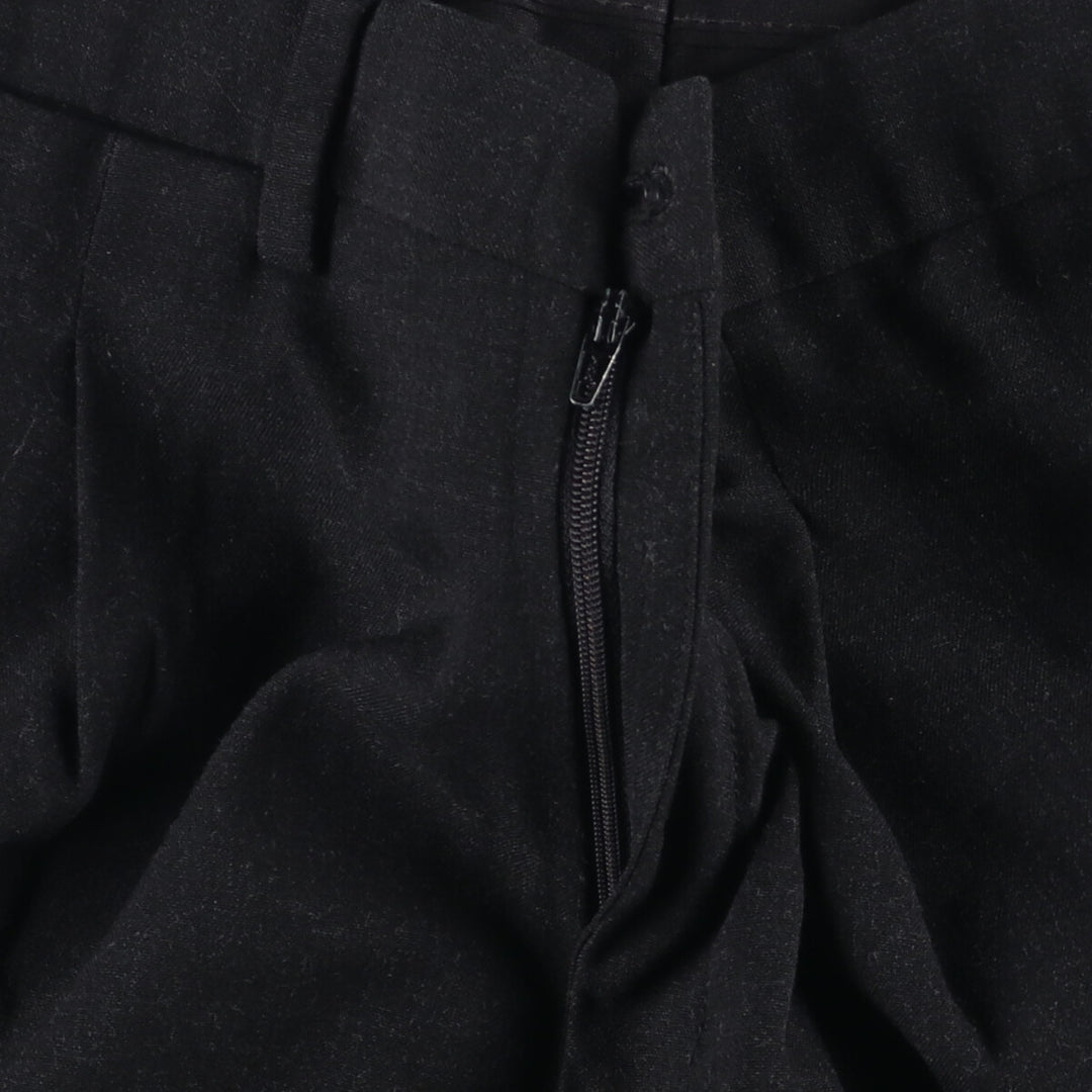 One-tuck slacks pants for men, equivalent to W34 unclear black type Vintage Second Hand