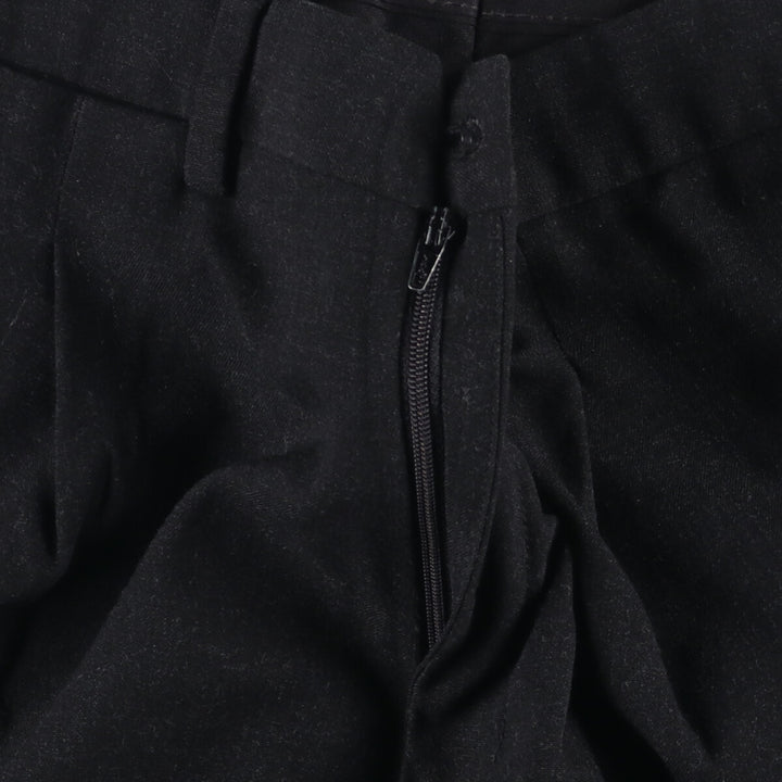 One-tuck slacks pants for men, equivalent to W34 unclear black type Vintage Second Hand