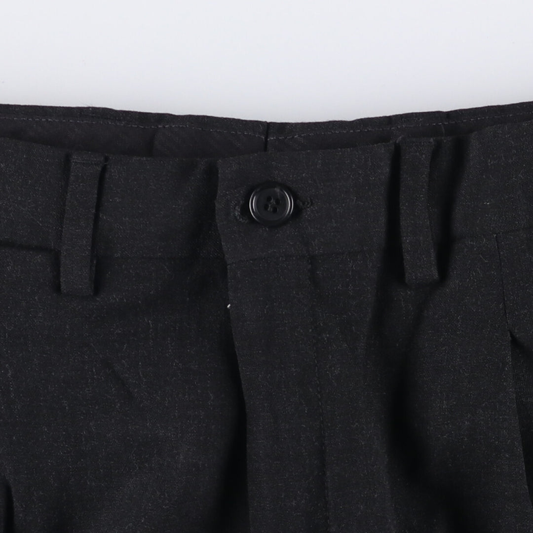 One-tuck slacks pants for men, equivalent to W34 unclear black type Vintage Second Hand