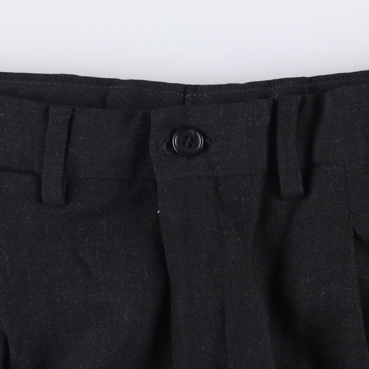 One-tuck slacks pants for men, equivalent to W34 unclear black type Vintage Second Hand