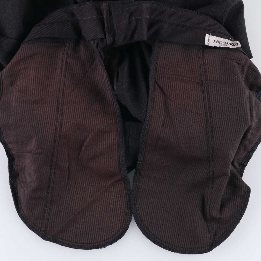 One-tuck slacks pants for men, equivalent to W34 unclear black type Vintage Second Hand