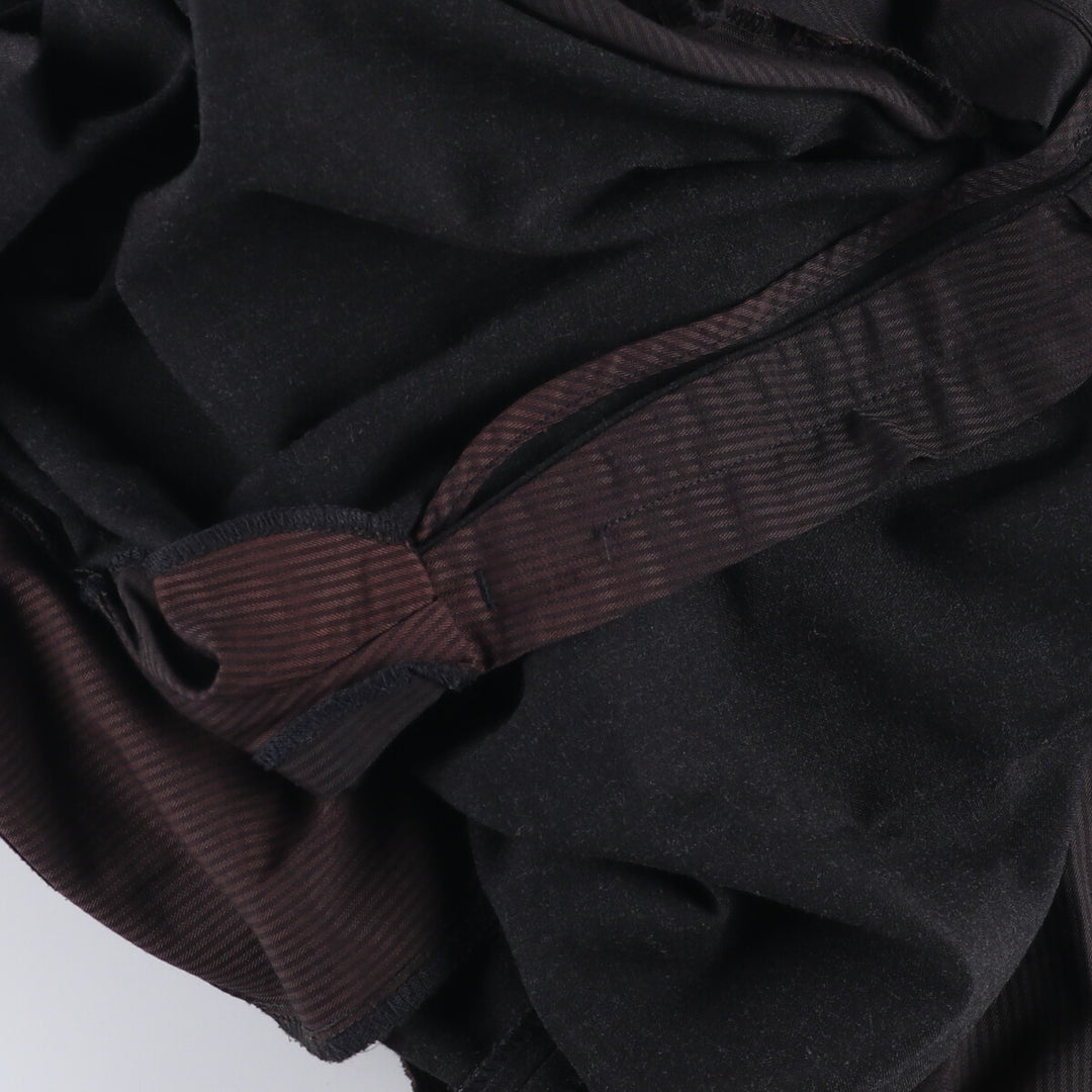 One-tuck slacks pants for men, equivalent to W34 unclear black type Vintage Second Hand