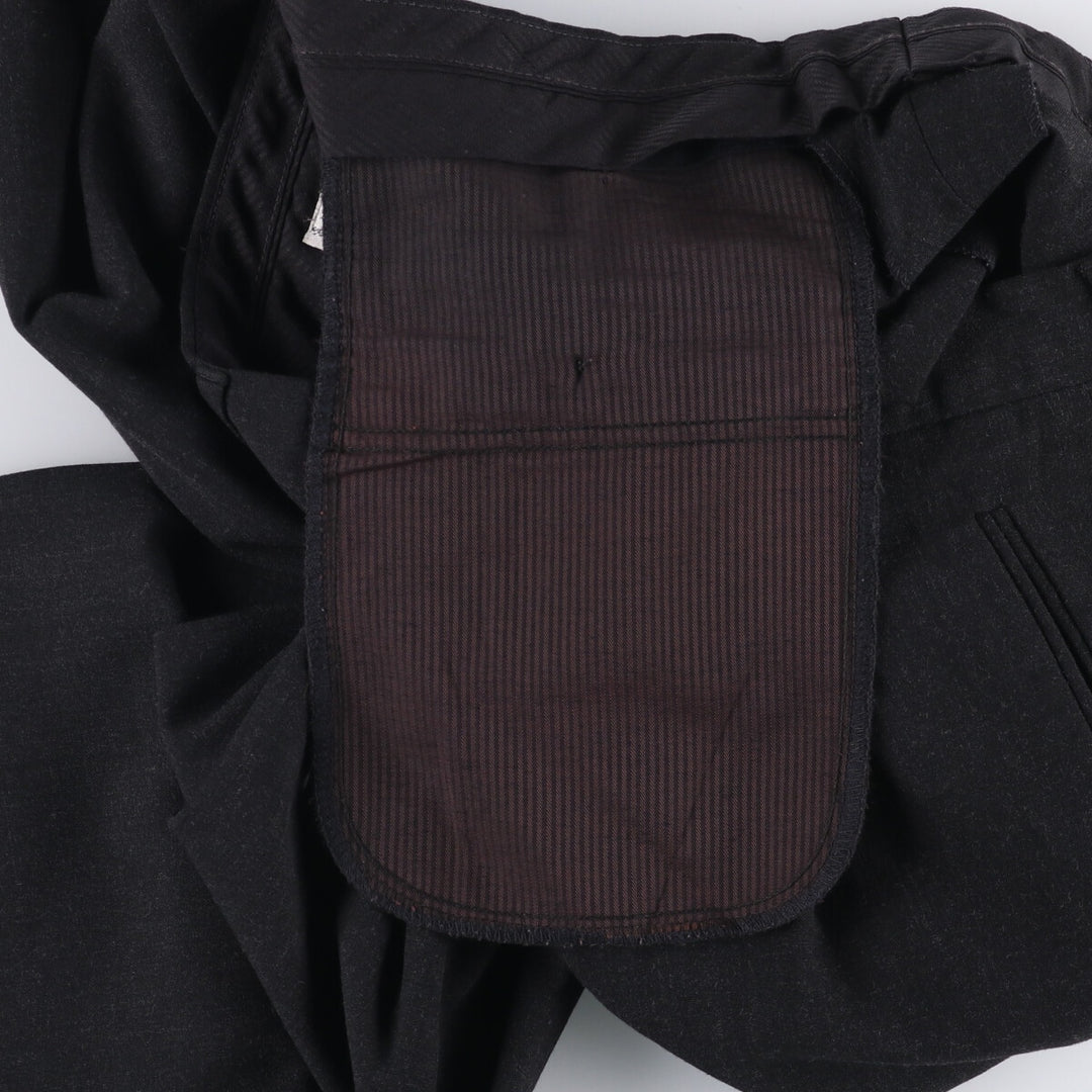 One-tuck slacks pants for men, equivalent to W34 unclear black type Vintage Second Hand