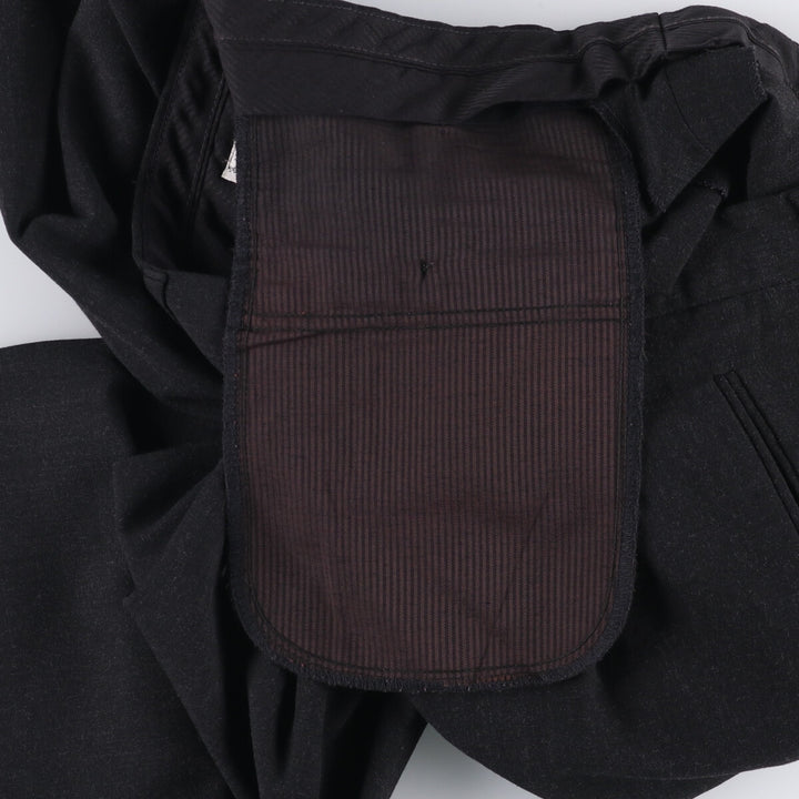 One-tuck slacks pants for men, equivalent to W34 unclear black type Vintage Second Hand