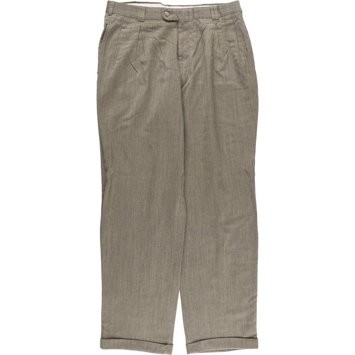 Perry Ellis Three-Tuck Slacks, Men's, Size W34 unclear gray type Vintage Second Hand