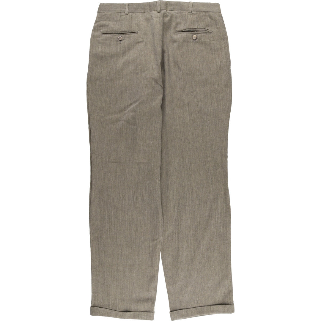 Perry Ellis Three-Tuck Slacks, Men's, Size W34 unclear gray type Vintage Second Hand