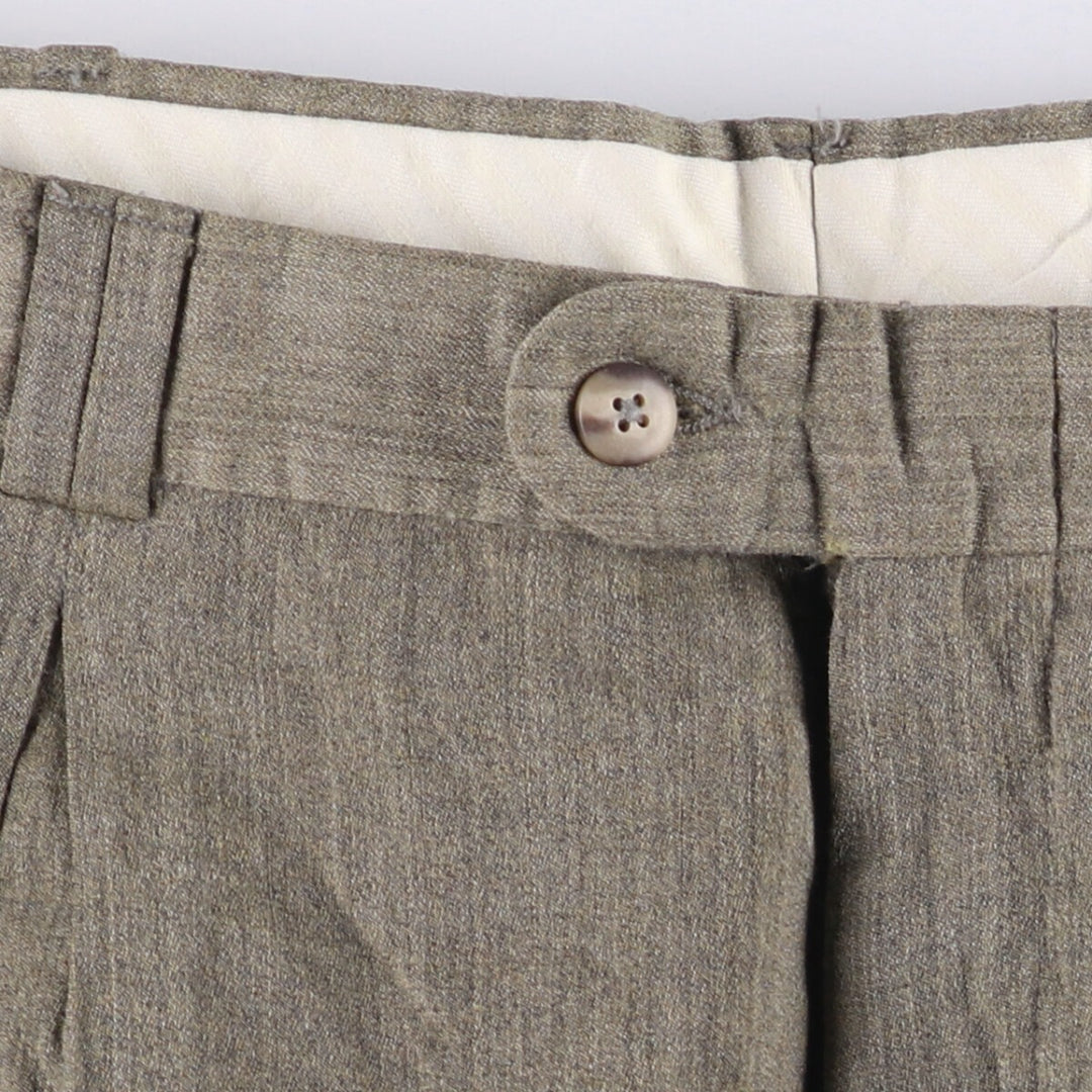 Perry Ellis Three-Tuck Slacks, Men's, Size W34 unclear gray type Vintage Second Hand
