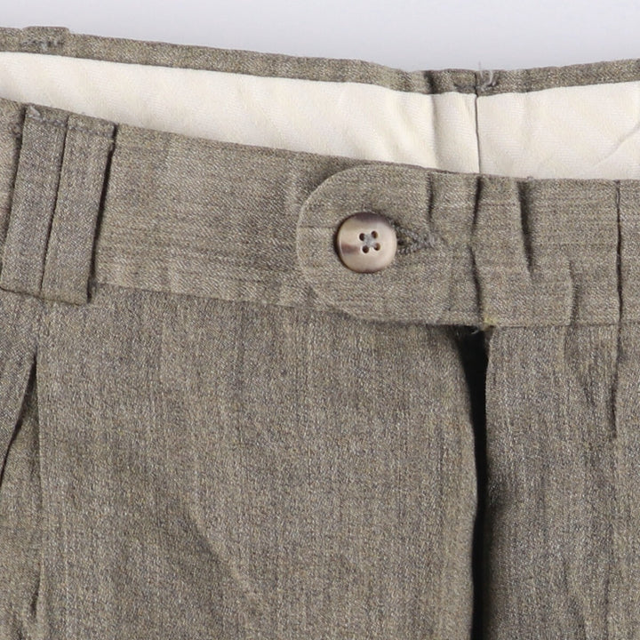 Perry Ellis Three-Tuck Slacks, Men's, Size W34 unclear gray type Vintage Second Hand