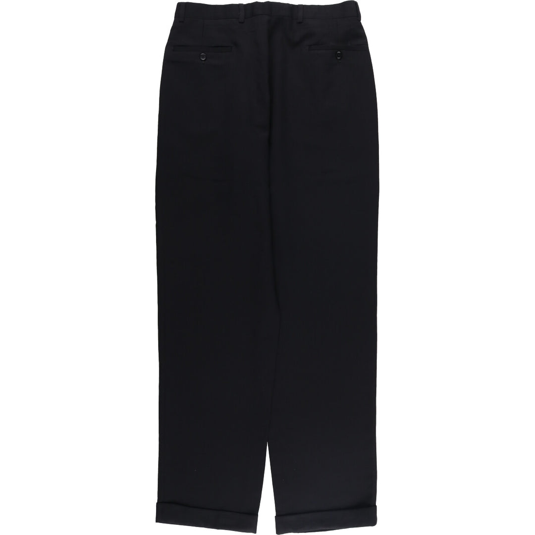 BACHRACH Two-pleat Slacks, Made in Italy, Men's, Size W33 unclear black type Vintage Second Hand
