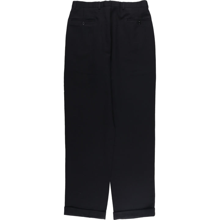 BACHRACH Two-pleat Slacks, Made in Italy, Men's, Size W33 unclear black type Vintage Second Hand