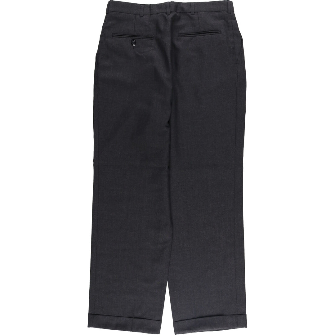 90'S Vintage Stafford Custom Fit Suits Two-pleat Slacks, Made in USA, Men's Size 33 polyester gray type Vintage Second Hand